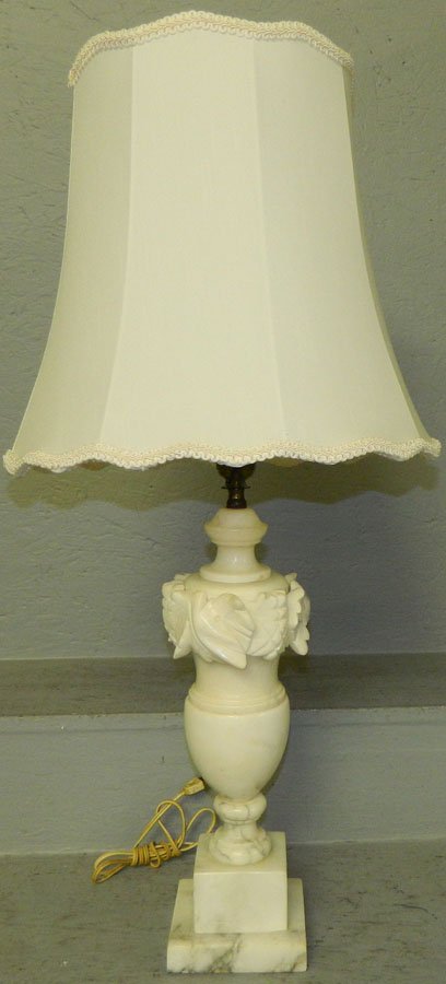 Alabaster lamp from the Williams estate.: Alabaster lamp from the Williams estate. 30 1/2" tall.