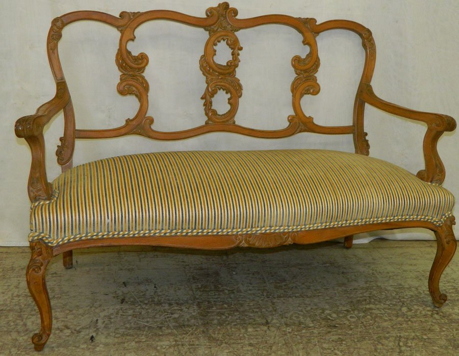 French two seat settee.: French two seat settee. 48" long x 23" deep x 33 1/2" tall.