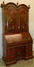 Chinoiserie Georgian style sec with fitted interior.