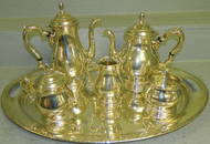 Six piece sterling tea service.