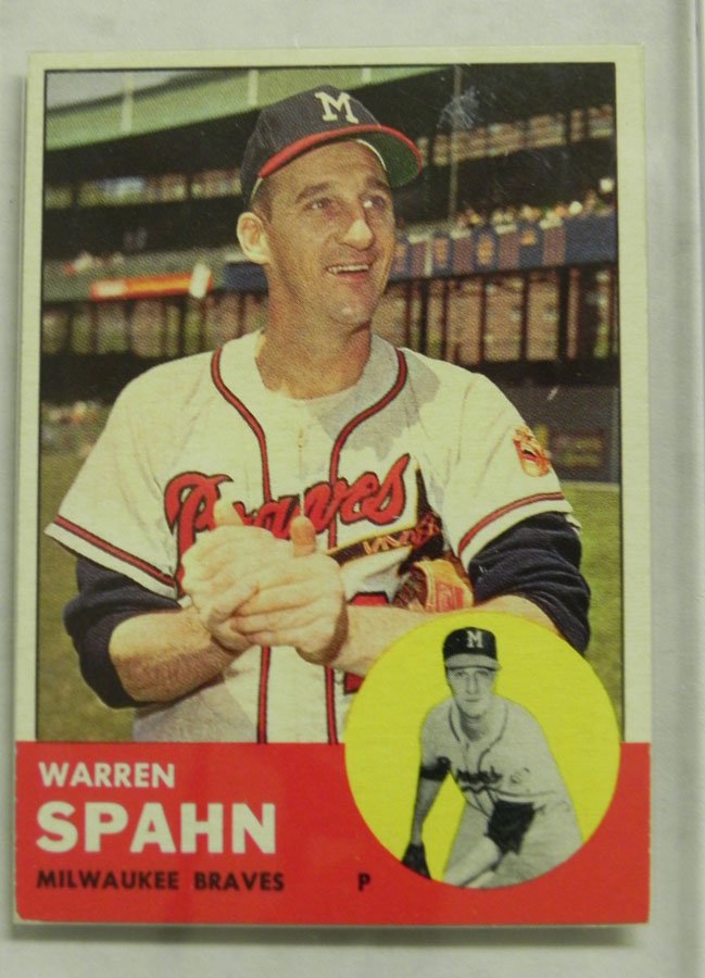 1963 Topps Warren Spahn #320: 1963 Topps Warren Spahn #320