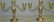 Pair sterling weighted three branch candelabra.