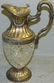 Cut glass wine carafe w/ 800 silver base, signed - 3