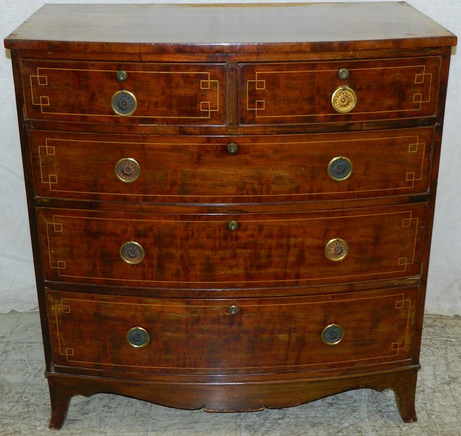Inlaid mahogany Hepplewhite 2/3 drawer chest.: Inlaid mahogany Hepplewhite 2/3 drawer chest.