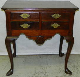 18th C American QA walnut four drawer lowboy.
