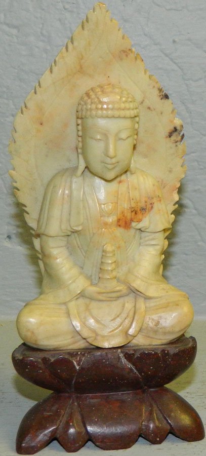 Soapstone figure of a buddha. 7" tall.: Soapstone figure of a buddha. 7" tall.