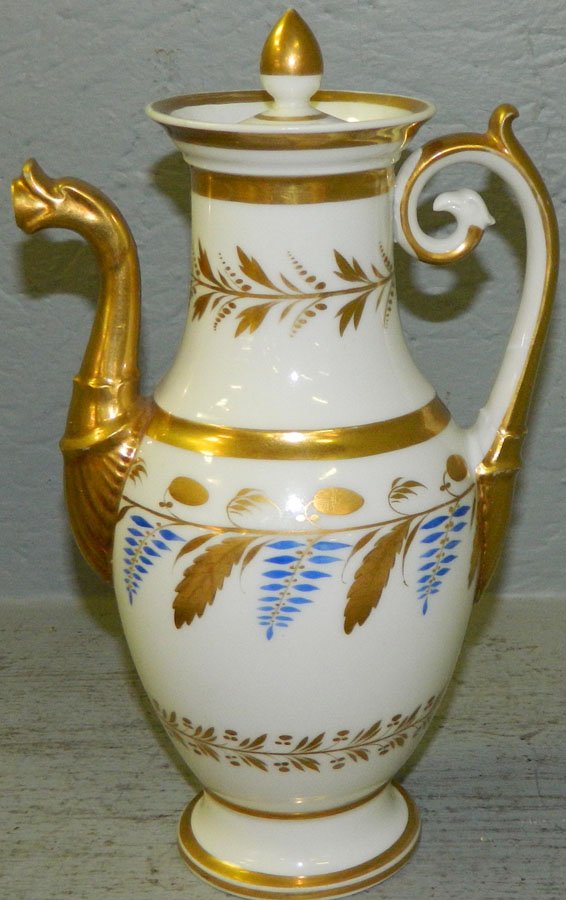 19th Century Old Paris coffee pot. 9" tall.: 19th Century Old Paris coffee pot. 9" tall.