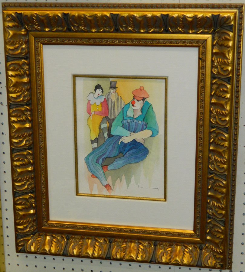 Framed serigraph, "Carnival" by Itzchak Tarkay.: Framed serigraph, "Carnival" by Itzchak Tarkay. 25" x 22".