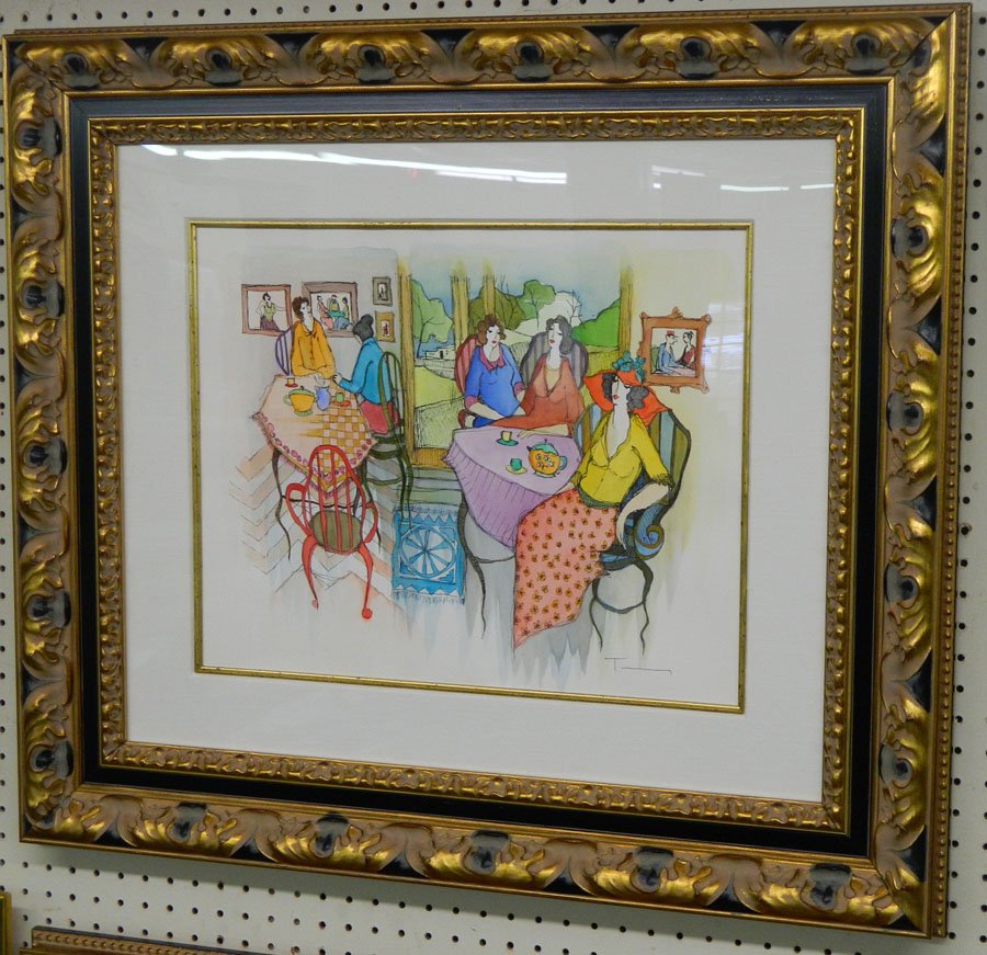 Serigraph "Picture Window" by Itzchak Tarkay.: Framed Serigraph "Picture Window" by Itzchak Tarkay. 29" x 32 3/4".