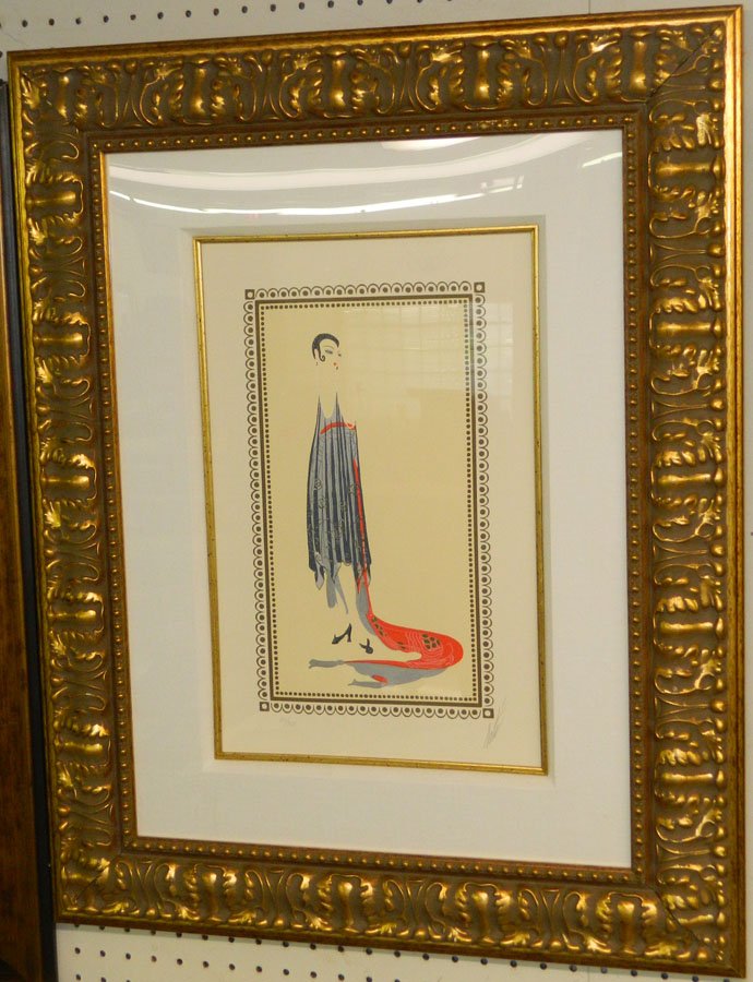 "Circle" by Erte, #73 of 300. 31" x 24".: "Circle" by Erte, #73 of 300. 31" x 24".