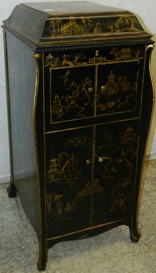 Victrola VV-XI Chinoiserie after market finish.: Victrola VV-XI Chinoiserie after market finish. Ca 1916. 22" x 20" x 42".