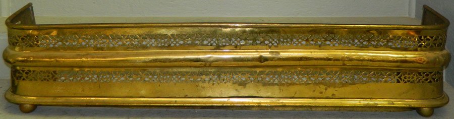 Brass pierce work fire fender. 47" long.: Brass pierce work fire fender. 47" long.