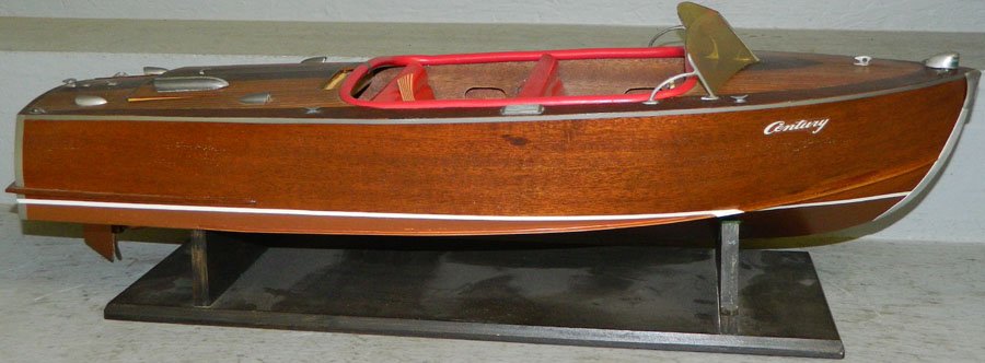 Model of chris craft speed boat, "Kathy".: Model of chris craft speed boat, "Kathy". 28" long.