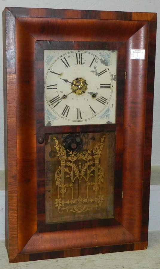 New Haven 30 hour ogee clock.: New Haven 30 hour ogee clock. 15 1/2" wide x 4 1/2" deep x 26" tall.