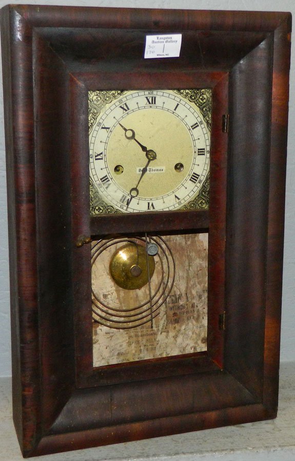 Miniature ogee by Seth Thomas.: Miniature ogee by Seth Thomas. Missing glass panel. 12" wide x 4" deep x 18 1/2" tall.