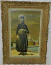 Oil painting on canvas of Grecian peasant lady.