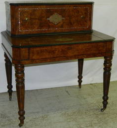 Burl wal MOP inlaid cylinder roll music box.