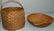 Split oak cotton basket & wooden dough bowl.