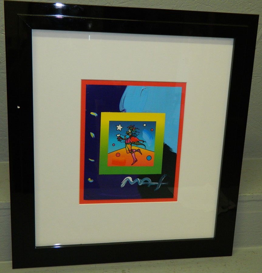 "Star Catcher on Blends 2007", #342, Peter Max.: Framed mixed media print, "Star Catcher on Blends 2007", #342 by Peter Max. 20 1/4" x 22 1/4".