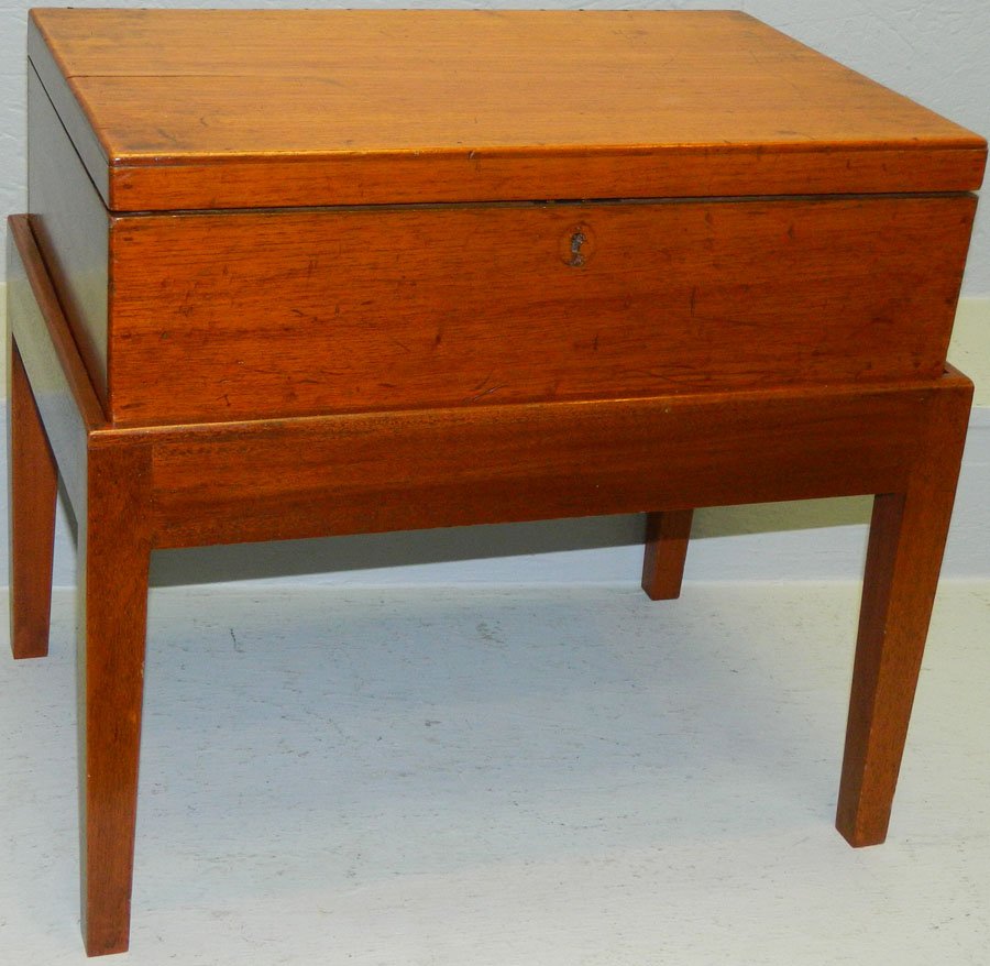 Wooden cigar box on stand.: Wooden cigar box on stand. 19 1/2" wide x 13 1/2" deep x 17 3/4" tall.