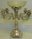19th c Eng Sheffield epergne w/ center bowl.