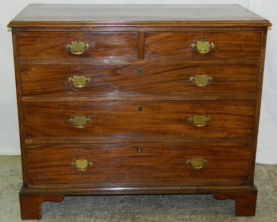 18th c mahogany 2/3 drawer chest. (1 of 3)