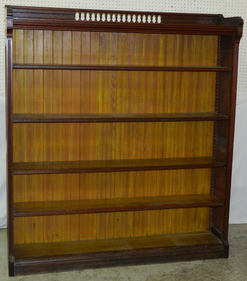 Victorian walnut book case. 5' wide x 66 1/2" tall. (1 of 5)