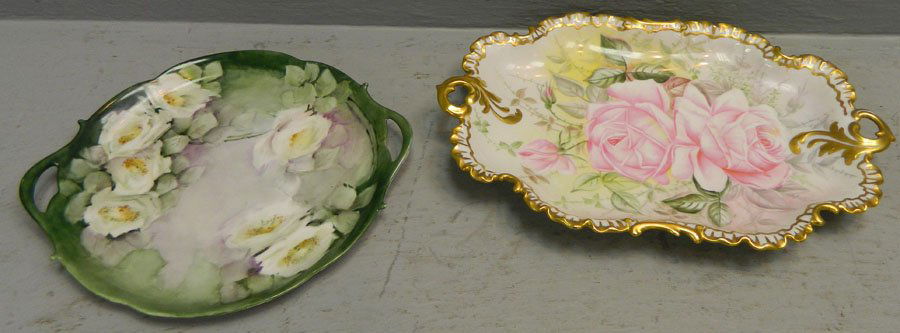 2 hand painted Limoges type trays. (1 of 3)
