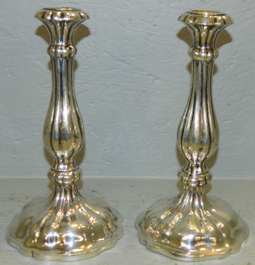 Pr. Hungarian coin silver candlesticks,1865. (1 of 3)