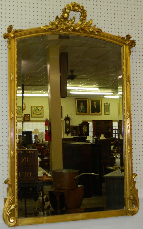 Bevel edge gold leaf French style framed mirror. (1 of 2)