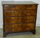 18th C. burl walnut Queen Anne 2/3 chest.