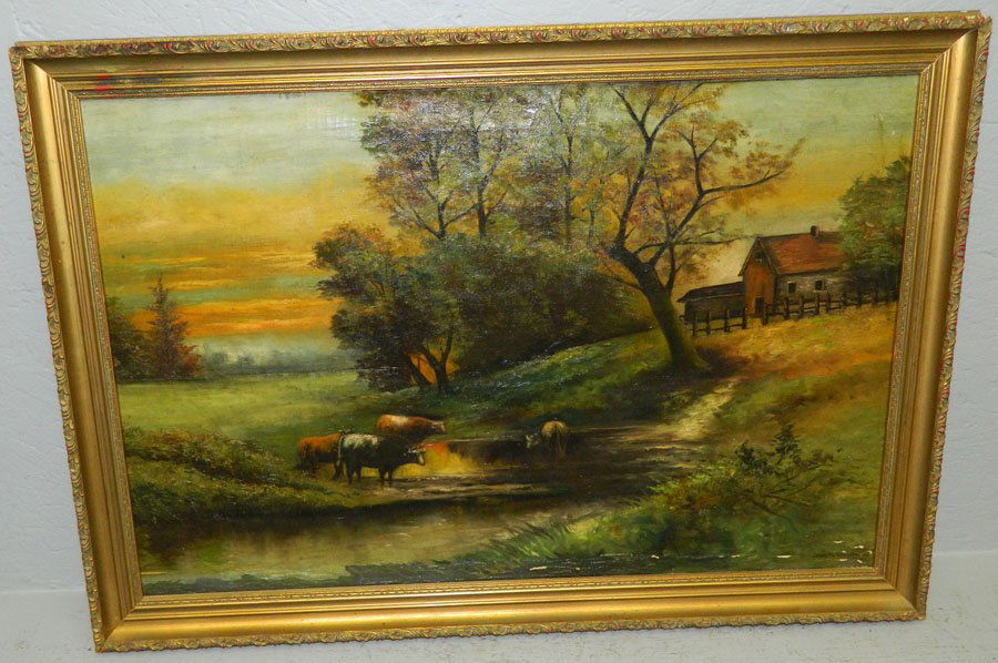 OOC cattle scene signed John M. Shephard (1 of 6)