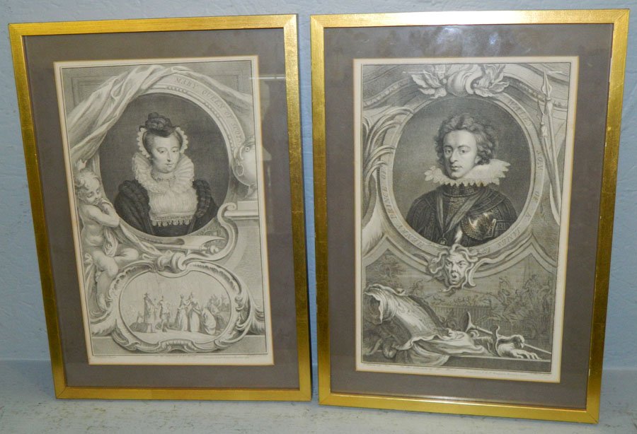 J. Oliver Engravings: J. Oliver Engravings of Mary Queen of Scots and Henry Prince of Wales. 9 1/4" x 14 1/2".
