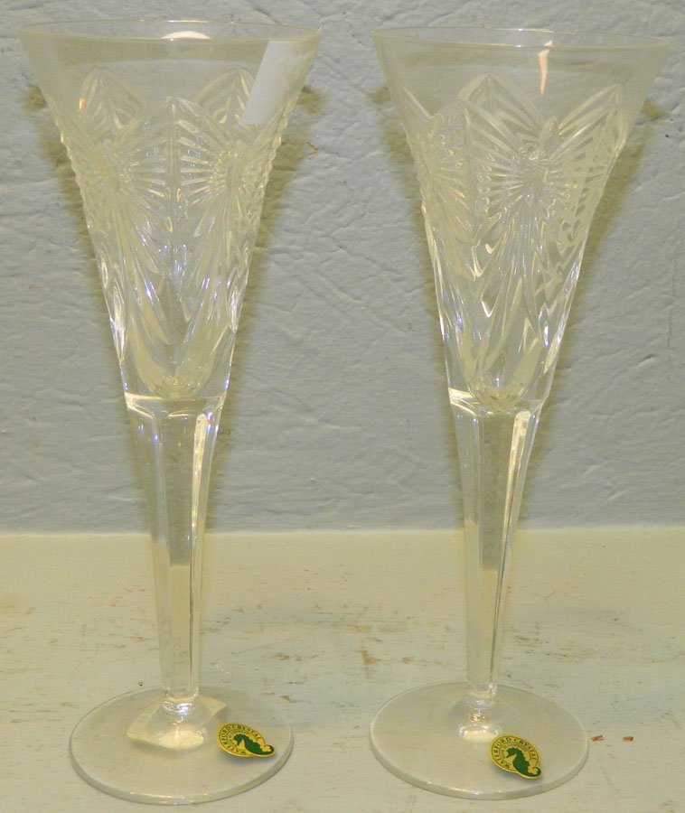 Pair Signed Waterford champagnes. 9 1/4" tall. (1 of 1)