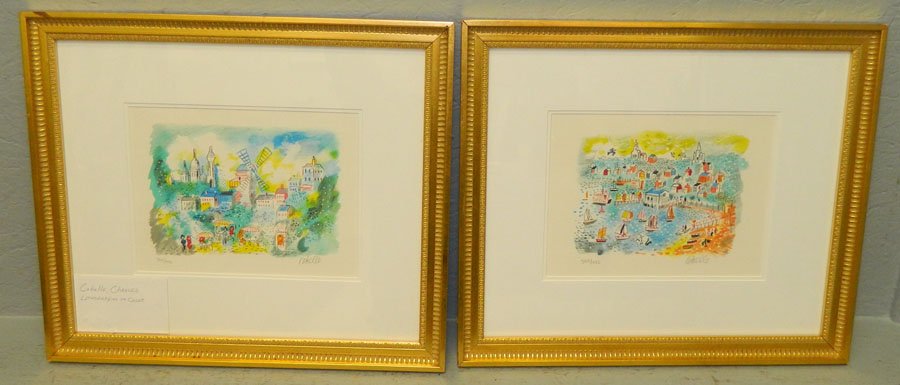 Pair of Charles Cobelle color lithographs (1 of 5)