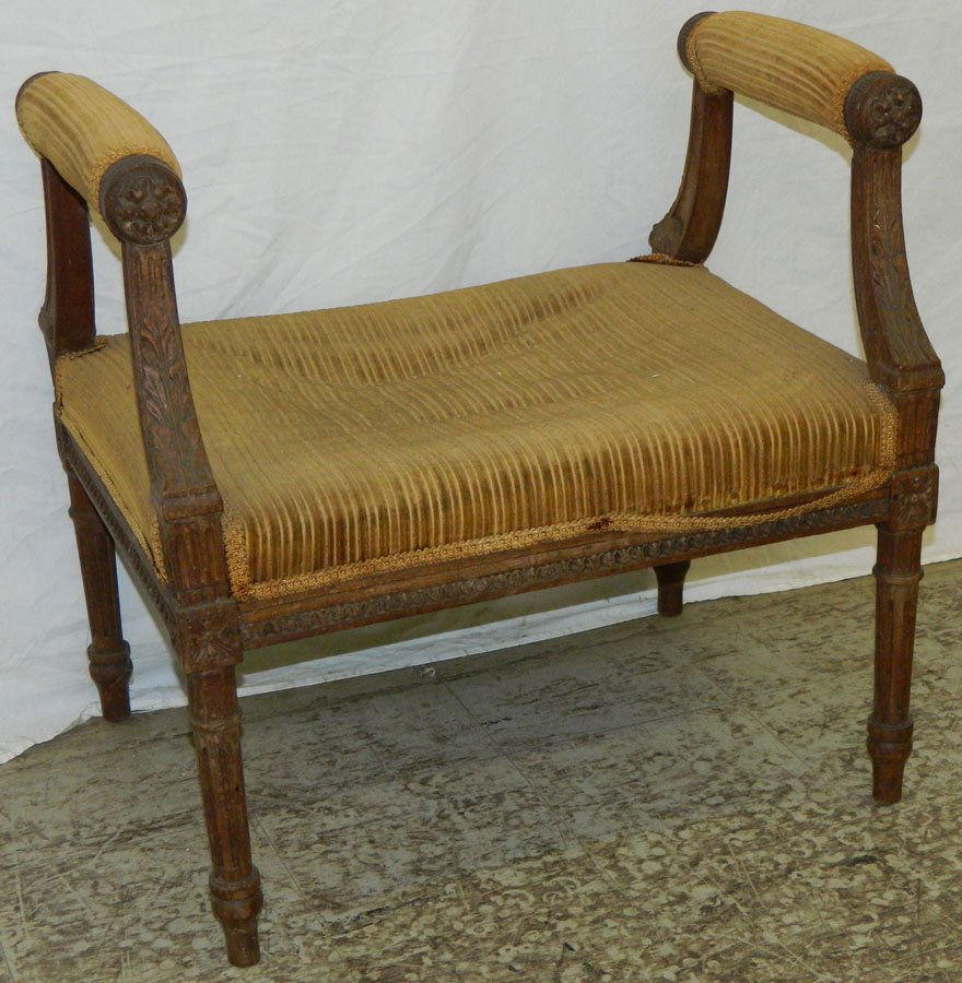 French carved parlor stool. (1 of 1)