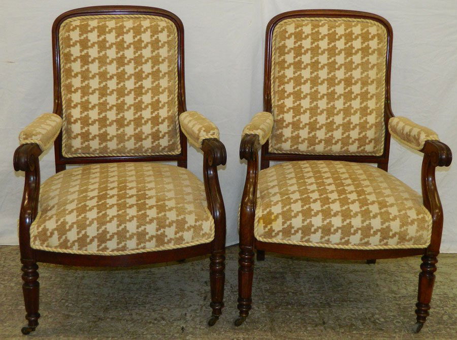 Pair of 19th C. French cherry arm chairs. (1 of 2)