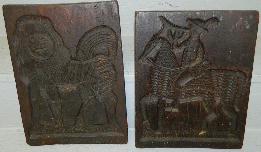 2 carved wooden Springerele cookie molds. (1 of 2)