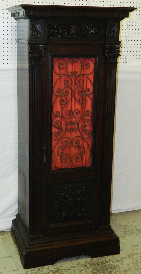 Carved walnut Victorian Music Cabinet. 26" x 17" x 58 (1 of 3)