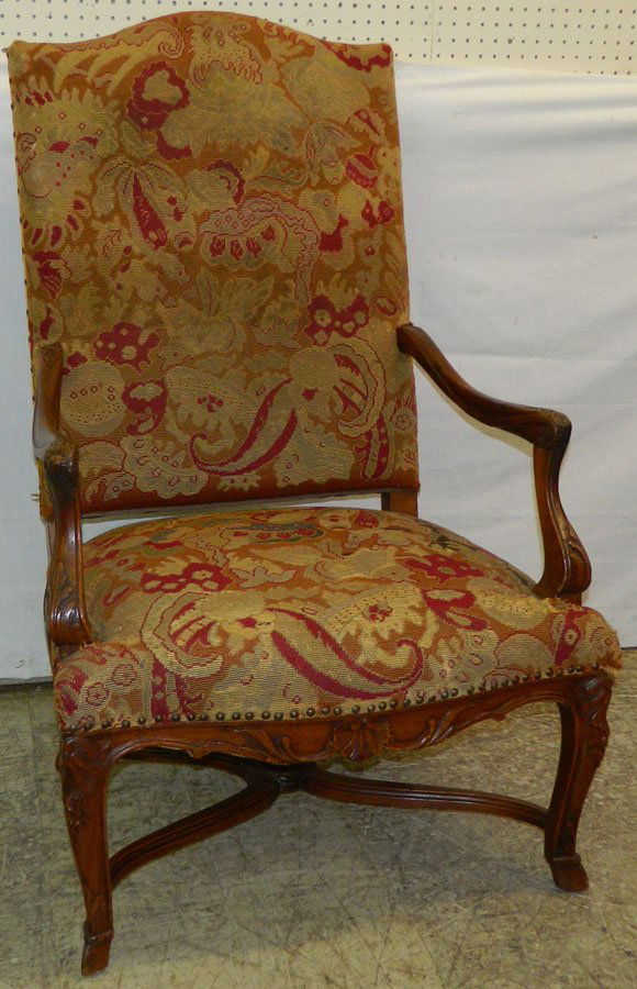 19th C Italian needlepoint arm chair (1 of 3)