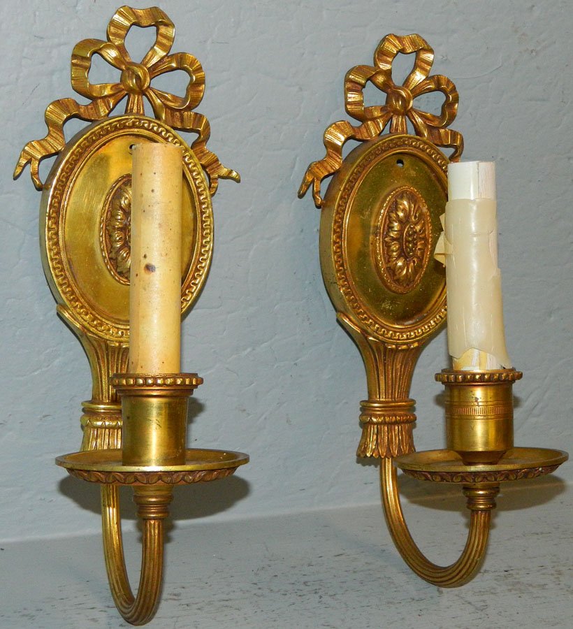 Pr Favril sconces (Caldwell quality) Stamped "R.H." (1 of 2)