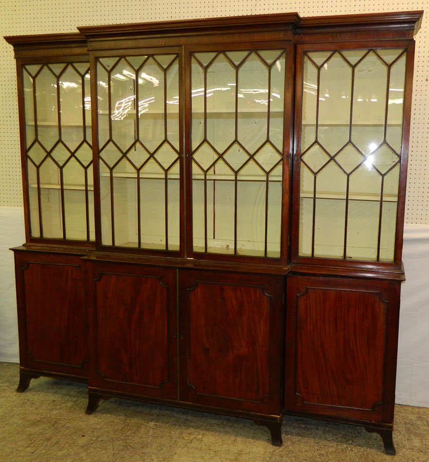 19th C mahog 6 piece breakfront w/ provenance. (1 of 6)