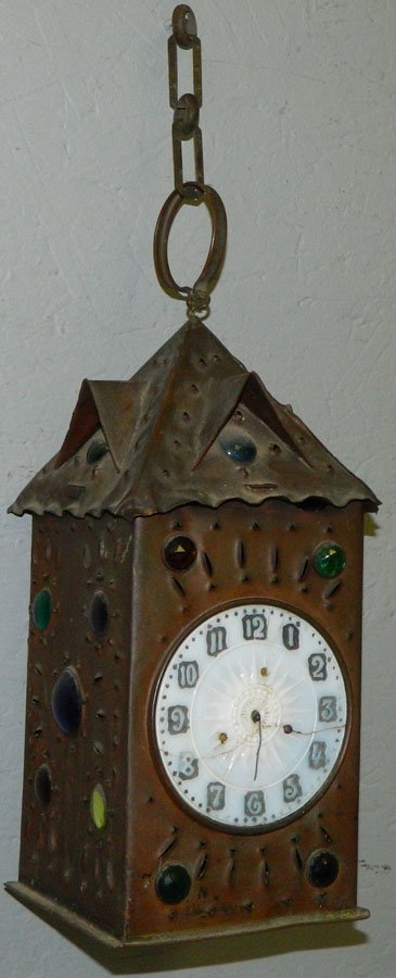 Victorian candle lantern clock with jewels. (1 of 4)