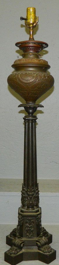 Bronze or brass banquet lamp with claw feet (1 of 1)