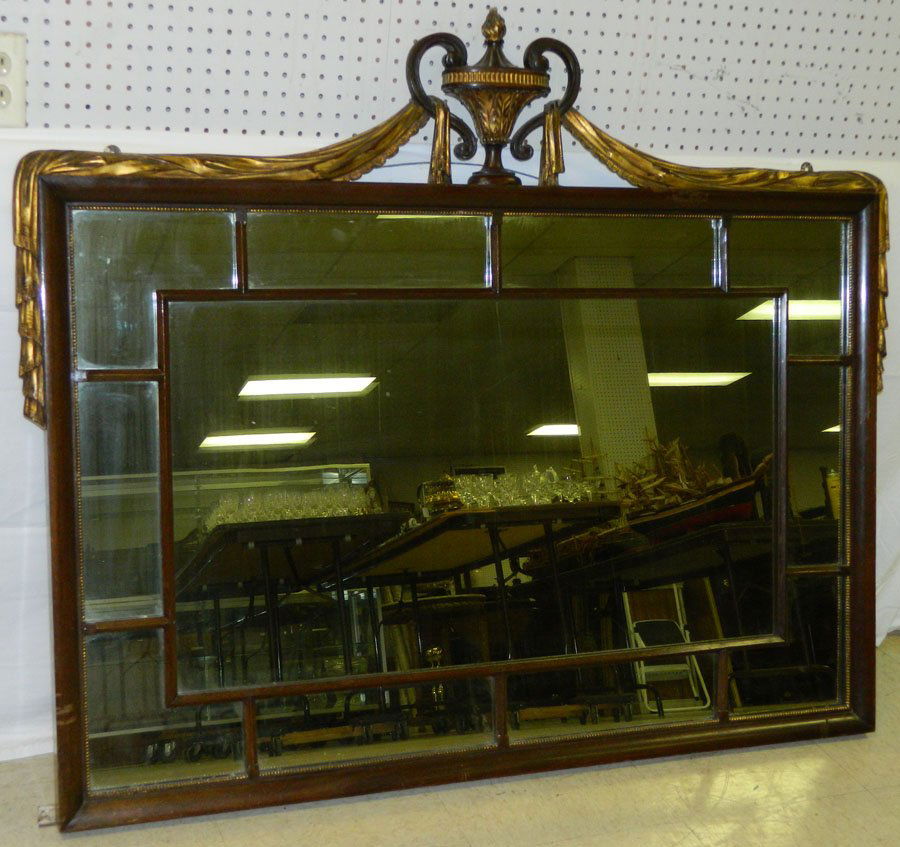 Adams style gilt urn mirror. 50" x 41". (1 of 4)