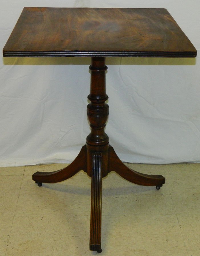 19th c. mahogany tripod base candle stand (1 of 2)