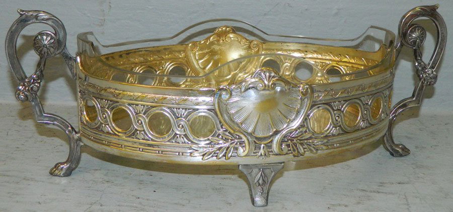 French SP centerpiece w/ original glass liner (1 of 1)
