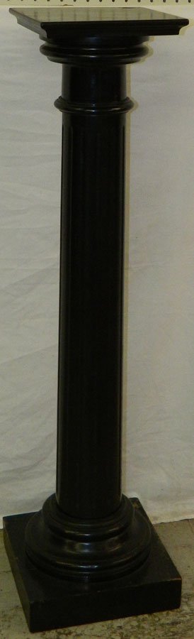Victorian ebonized column pedestal. 43" tall. (1 of 2)