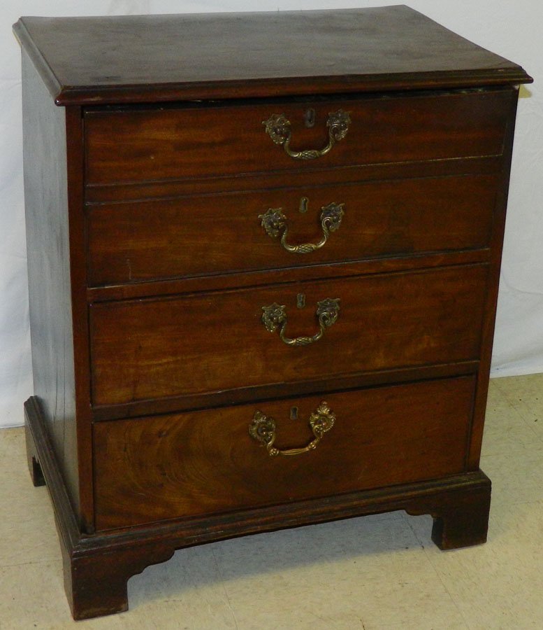 Georgian mahogany 2 dr drop front commode. (1 of 2)