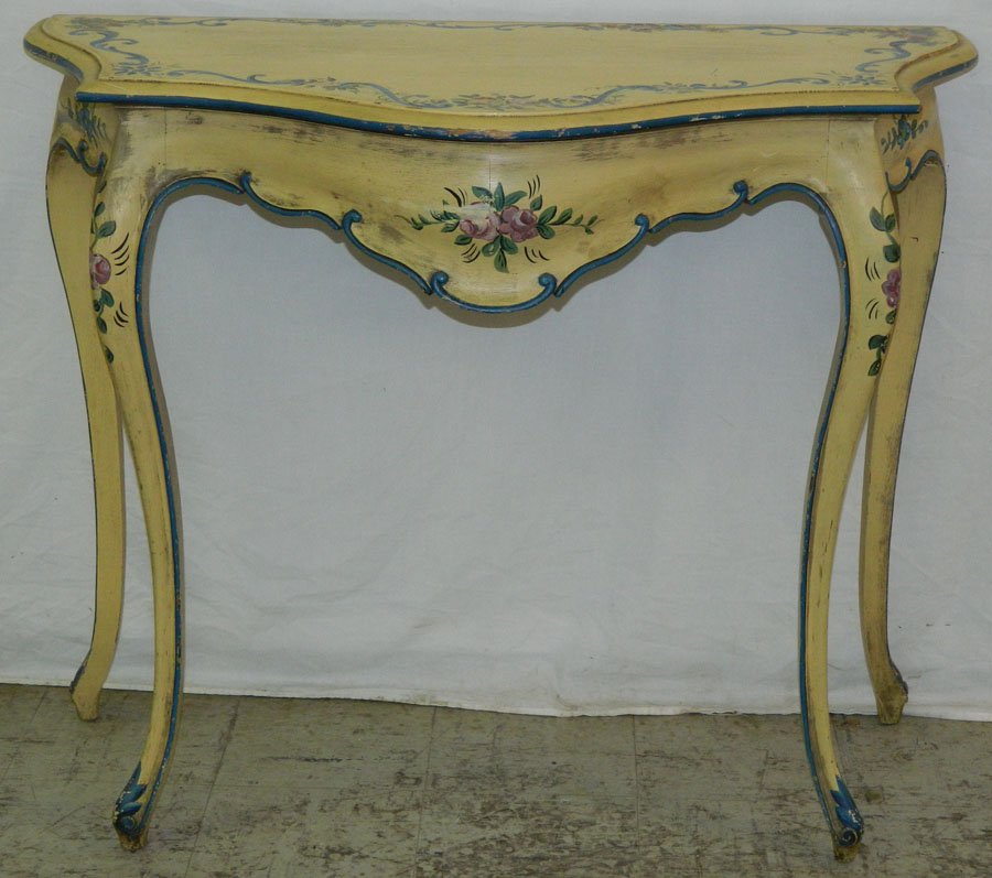 French paint decorated console table. (1 of 2)